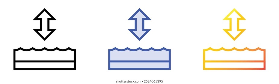 flaches Symbol. Lineares, blaues Füllungs- und Farbverlauf-Design einzeln auf weißem Hintergrund