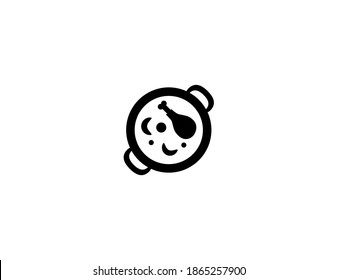 Shallow pan of food vector icon. Isolated shallow pan of food illustration