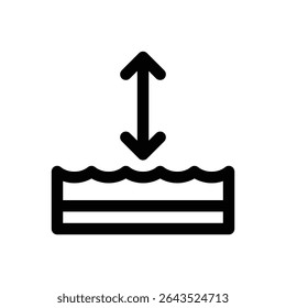 Shallow water. Editable stroke vector icon.