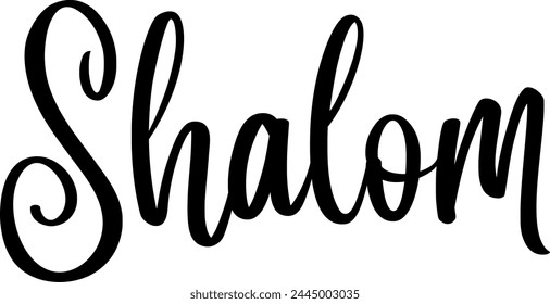 SHALOM – Peace in Hebrew – Vector illustration for print on demand – Christian calligraphy