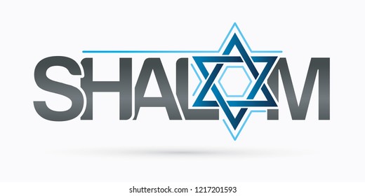 Shalom text design Shalom is a Hebrew word meaning peace, hello and goodbye graphic vector