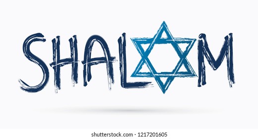 Shalom text design Shalom is a Hebrew word meaning peace, hello and goodbye graphic vector