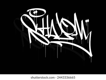 SHALOM word graffiti tag style