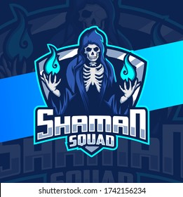 shaman dark mascot esport logo design
