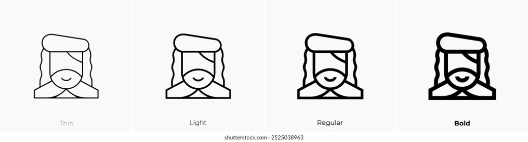 shaman icon. Thin, Light Regular And Bold style design isolated on white background