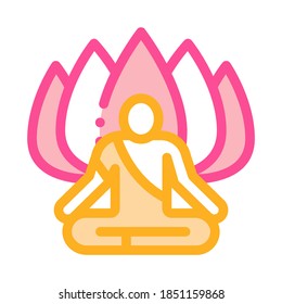 Shaman of Meditation Icon Vector. Outline Shaman of Meditation Sign. Isolated Contour Symbol Illustration