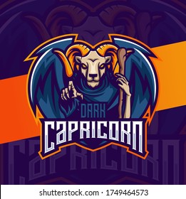shaman ram goat mascot esport logo design