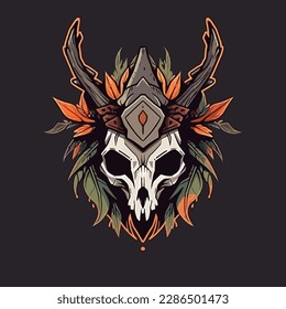 Shamans Skull Mask Vector Logo