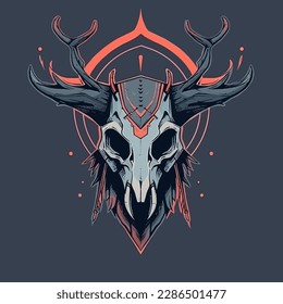 Shamans Skull Mask Vector Logo