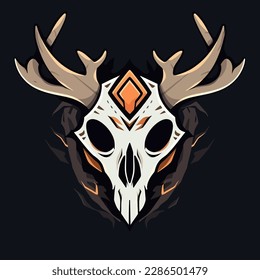 Shamans Skull Mask Vector Logo