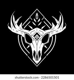 Shamans Skull Mask Vector Logo