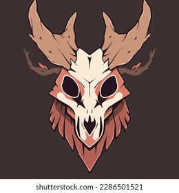 Shamans Skull Mask Vector Logo