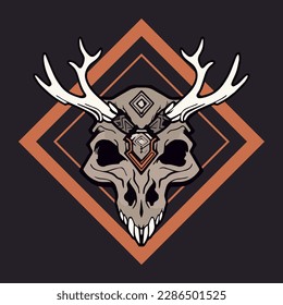 Shamans Skull Mask Vector Logo