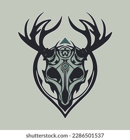 Shamans Skull Mask Vector Logo
