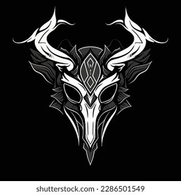 Shamans Skull Mask Vector Logo