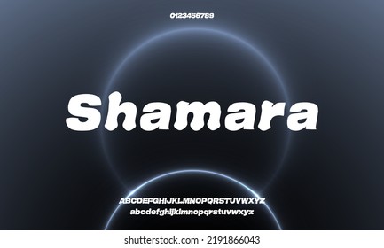 Shamara, Bold Elegant Modern Typeface Lettering Wavy Font, Vector Illustration.