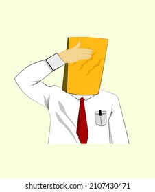shame culture vector illustration with bag at human head 