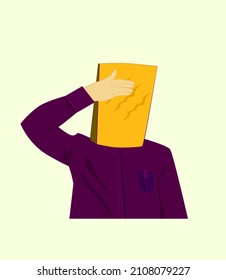 shame culture vector illustration with bag at human head 