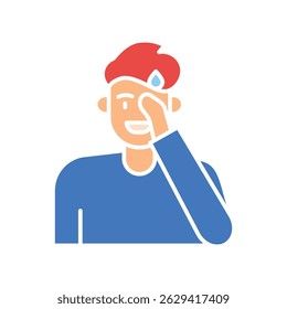 Shame emotion ícone plano de cor para projetos digitais e de impressão.  Ícones mínimos de limpeza para aplicativos e sites. Ícones simples modernos para UI UX e branding