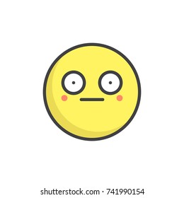 Shame face emoticon filled outline icon, line vector sign, linear colorful pictogram isolated on white. Emoji smiley symbol, logo illustration. Pixel perfect vector graphics
