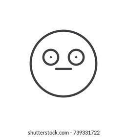 Shame face emoticon line icon, outline vector sign, linear style pictogram isolated on white. Emoji smiley symbol, logo illustration. Editable stroke