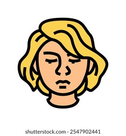 shame woman expression color icon vector. shame woman expression sign. isolated symbol illustration