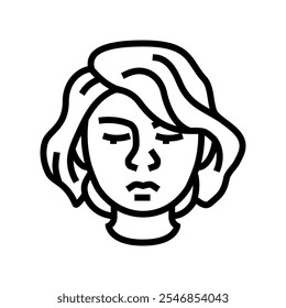 shame woman expression line icon vector. shame woman expression sign. isolated contour symbol black illustration