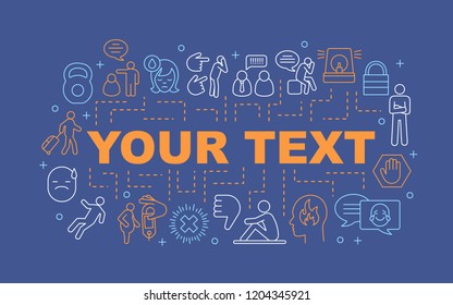 Shame word concepts banner. Suffering, distress, depression. Presentation, website. Isolated lettering typography idea with linear icons. Vector outline illustration