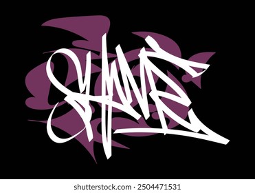 SHAME word graffiti tag style