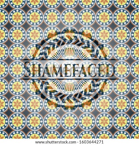Shamefaced arabesque style emblem. arabic decoration.
