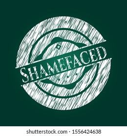 Shamefaced chalk emblem. Vector Illustration. Detailed.