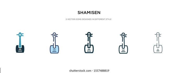 shamisen icon in different style vector illustration. two colored and black shamisen vector icons designed in filled, outline, line and stroke style can be used for web, mobile, ui