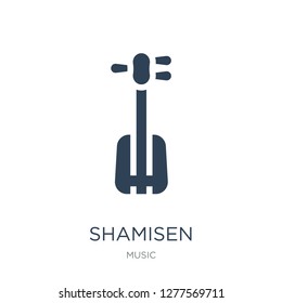 shamisen icon vector on white background, shamisen trendy filled icons from Music collection, shamisen vector illustration