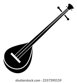 shamisen vector art illustration on white background