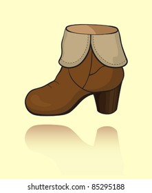 Shammy female boot, vector  illustration. Raster version available in my portfolio