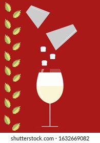 Shampain cocktail infographic recipe with rad background and lives
