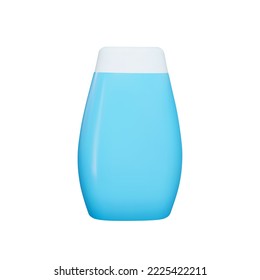 shampoo 3d icon. shower gel. care product packaging. Isolated object on transparent background