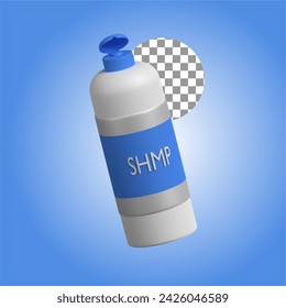 Champú en ilustración 3d Tema del baño