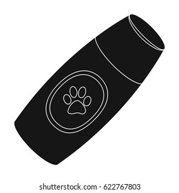 Shampoo for animals.Pet shop single icon in black style vector symbol stock illustration web.