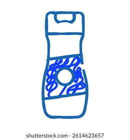 shampoo bottle for cat doodle icon sketch vector. shampoo bottle for cat sign. isolated symbol illustration