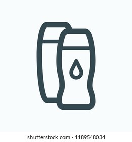 Shampoo bottle and conditioner hair vector icon