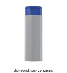 Shampoo bottle. Cosmetic product package blank, body care lotion template. Plastic tube template for branding advertising. Isolated pvc pet container for hygiene collection