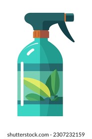 shampoo bottle design with fresh plant icon isolated