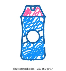 shampoo bottle doodle icon sketch vector. shampoo bottle sign. isolated symbol illustration