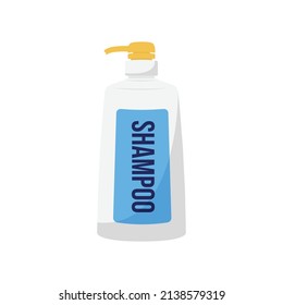 Shampoo Bottle Flat Illustration. Clean Icon Design Element on Isolated White Background