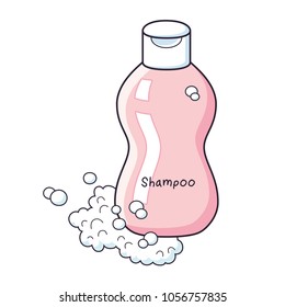 Shampoo bottle with foam isolated