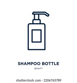 shampoo bottle icon from beauty collection. Thin linear shampoo bottle, shampoo, bottle outline icon isolated on white background. Line vector shampoo bottle sign, symbol for web and mobile