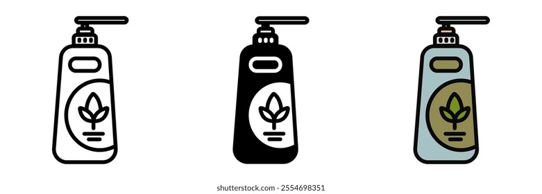 Shampoo Bottle icon is a container holding cleansing liquid for hair, designed to remove dirt, oil, and buildup for healthy, clean hair.