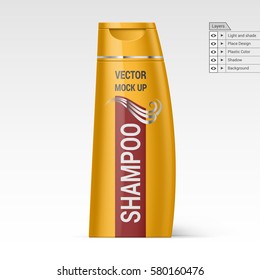 Shampoo Bottle Isolated on White Background Vector Layers Mock up