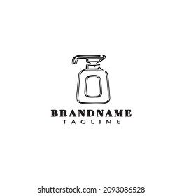 imagen del logotipo del frasco de champú plantilla de diseño de dibujos animados icono ilustración vectorial moderna de color negro